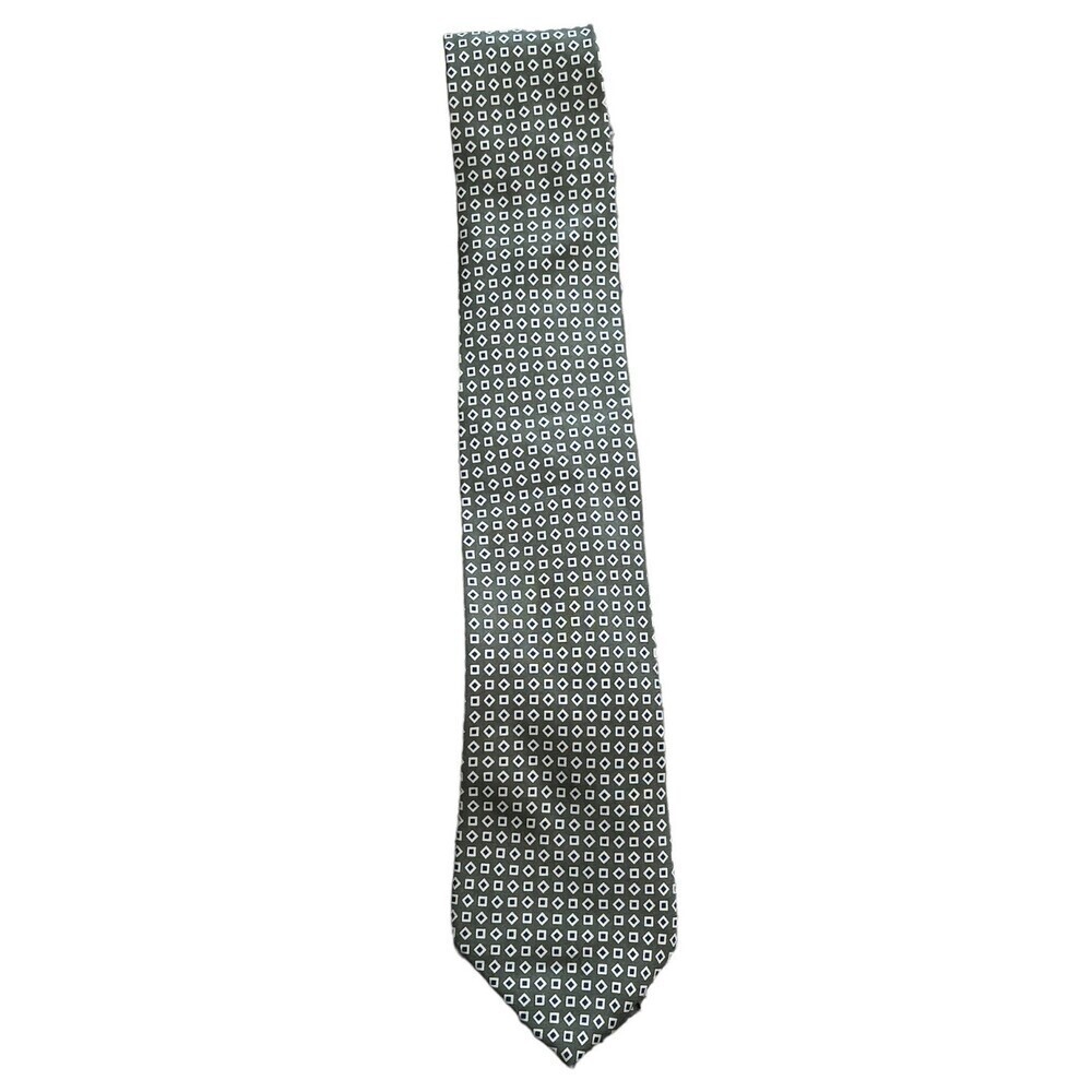 Tommy Hilfiger Green Geometric Silk Tie
